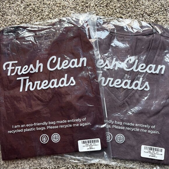 Fresh Clean Threads Women's V Neck, XS port red purple galaxy bundle - Picture 1 of 6